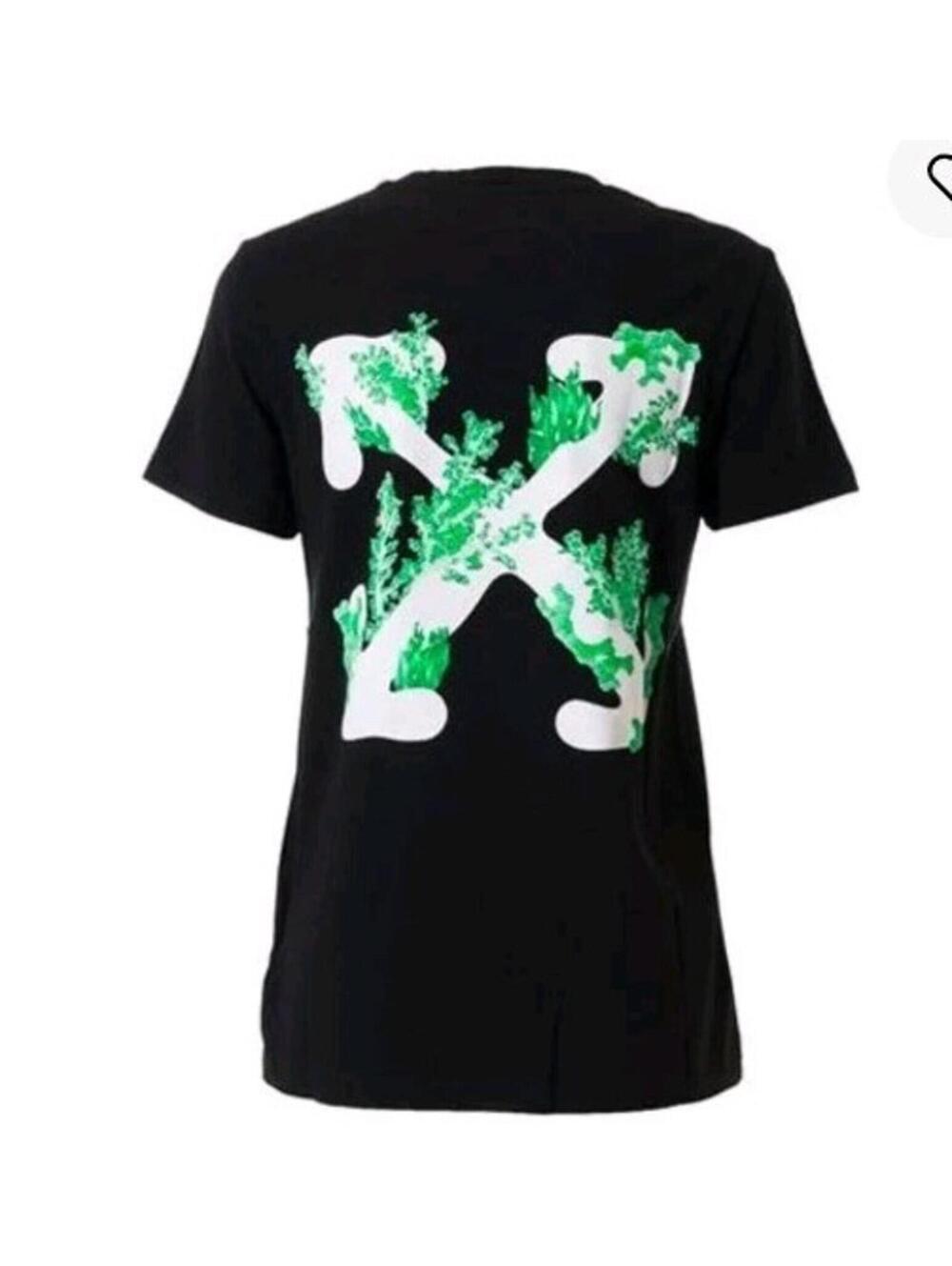 NWT $460 Off White Women's Black Short Sleeve Crew Neck Tee T-Shirt Top Size XS
